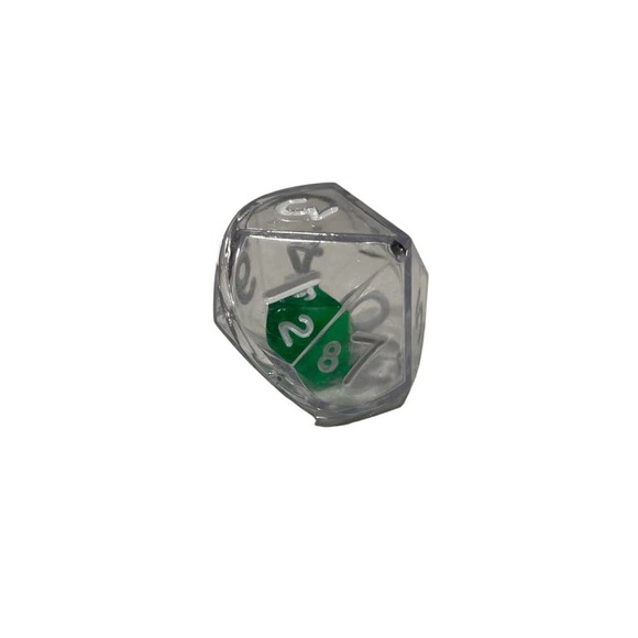 Unbranded Other - NEW Clear Transparent Double D10 Dice Ten Sided Die 1 inch Green Inner Dice